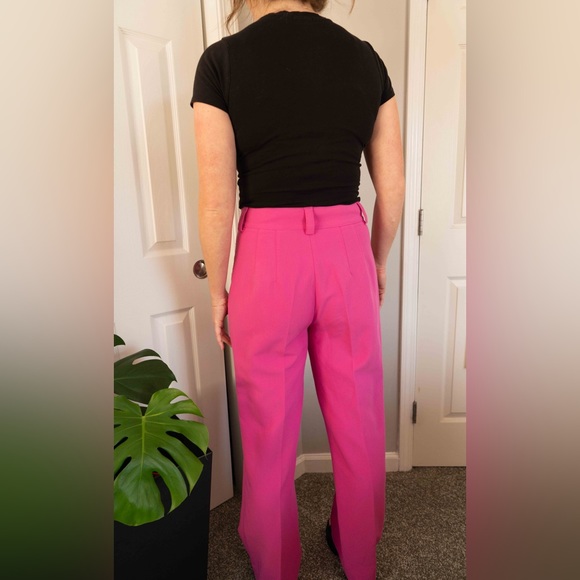 Zara Hot Pink Trousers Pants Size Medium - Picture 5 of 5